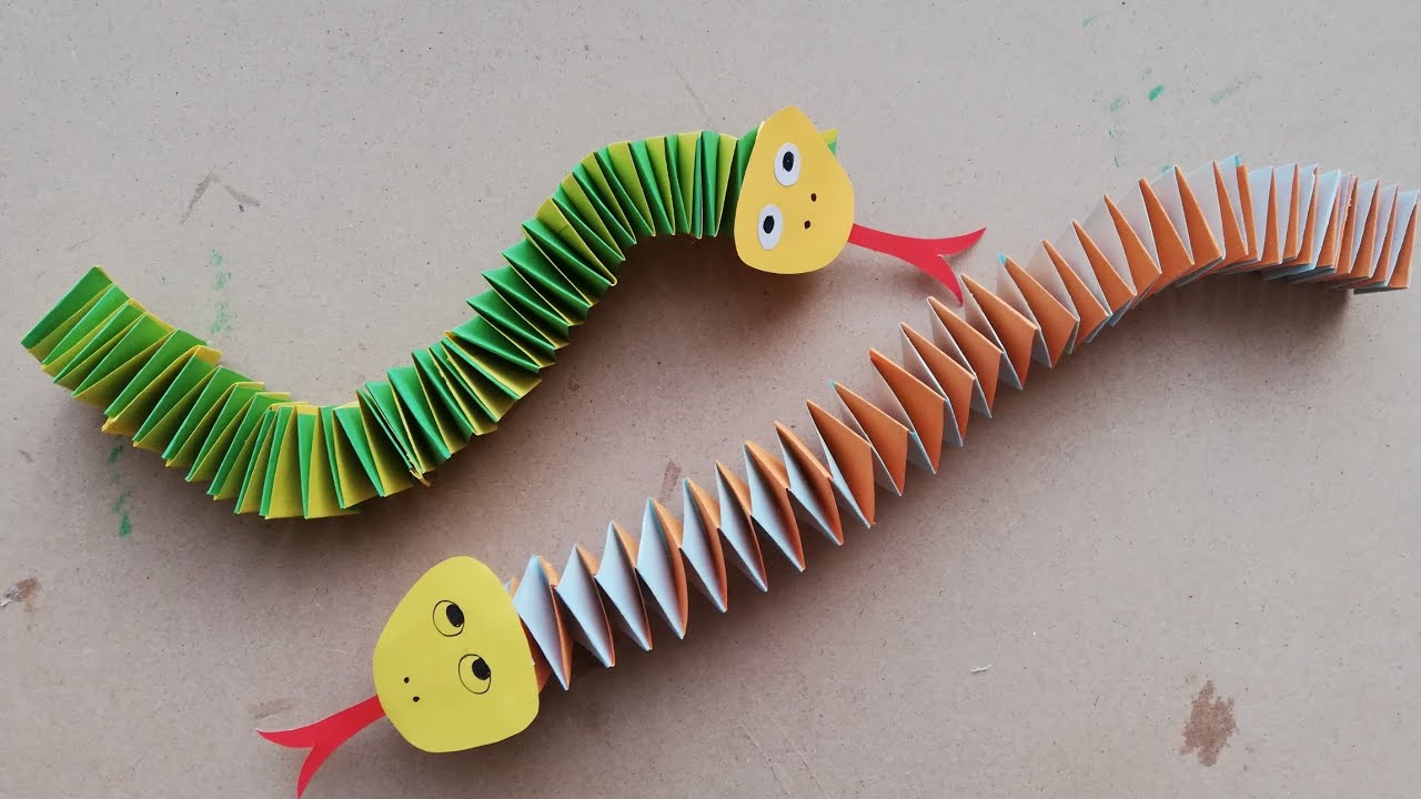 How to make paper snake | paper moving toys | kids learning activities ...